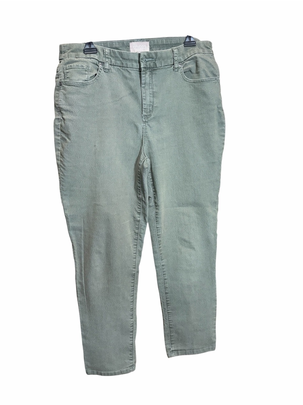 Chico's Sage Green Cropped Jeans - Ankle Length
